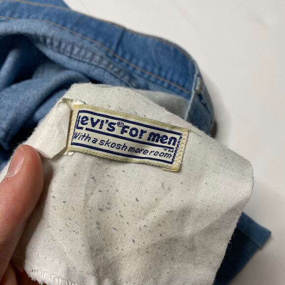 Vintage Orange Tab Levis Jeans Light Wash Denim Baggy Wide Leg Fit 70s - Picture 5 of 5